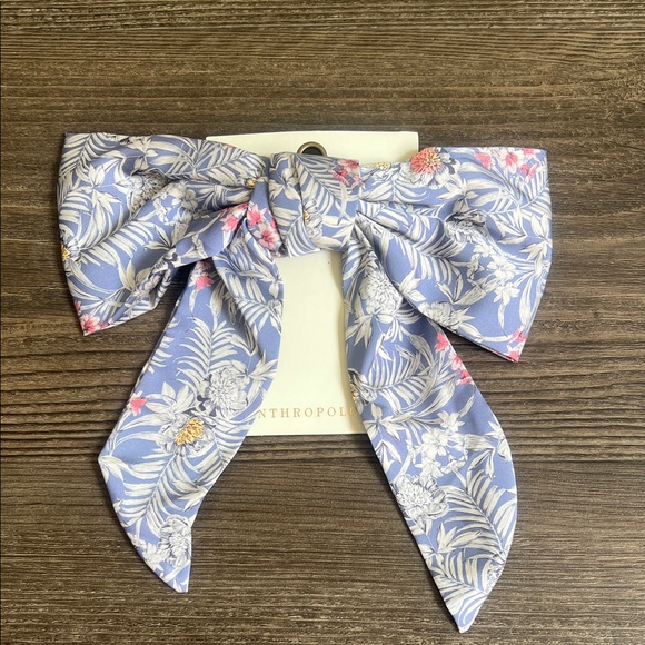 Anthropologie Accessories - Anthropologie Botanical Bow Hair Clip - Blue and Pink
